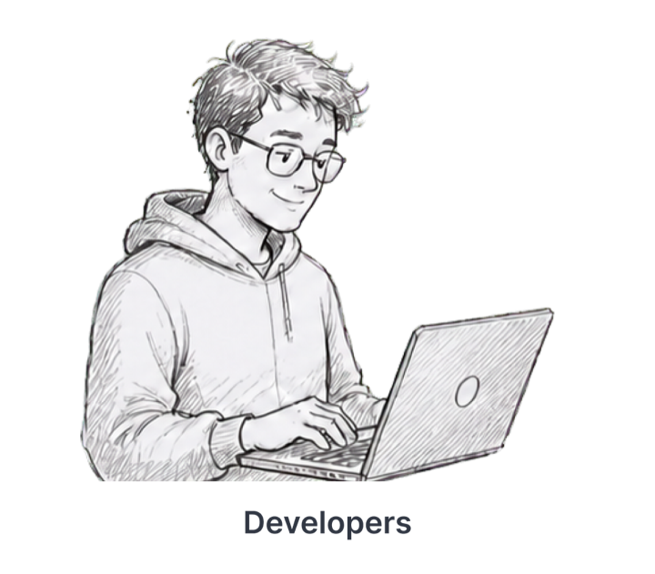 Pencil illustration representing Developers