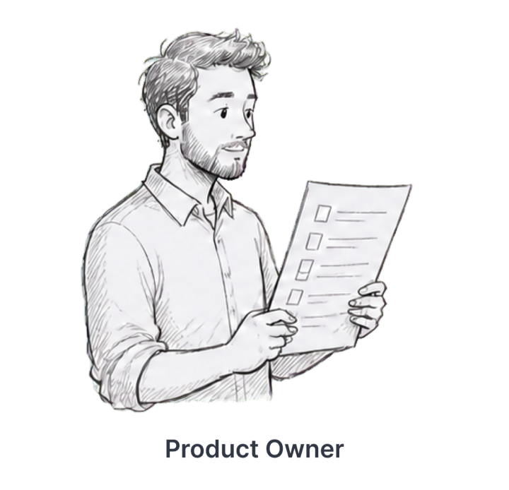 Pencil illustration representing Product Owner
