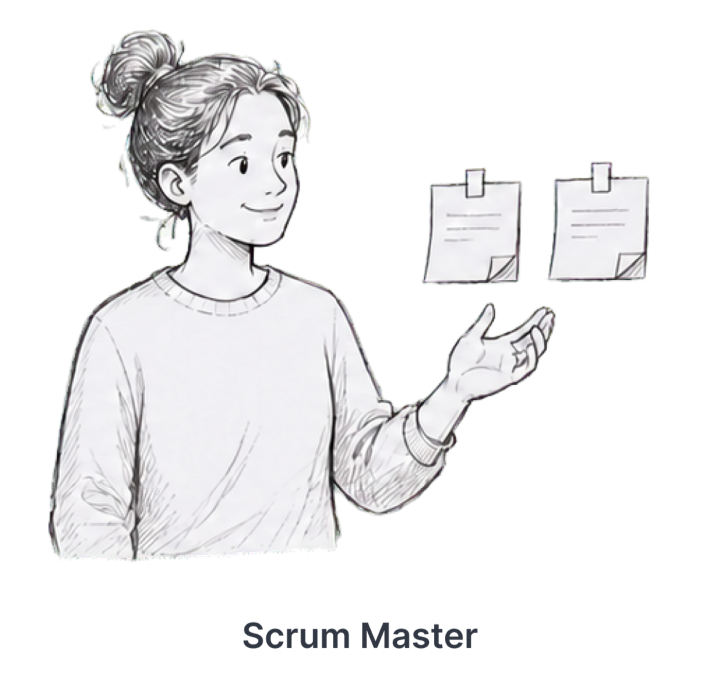 Pencil illustration representing Scrum Master